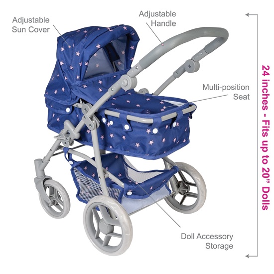 Picture of 2 in 1 Convertible Starry Night Stroller
