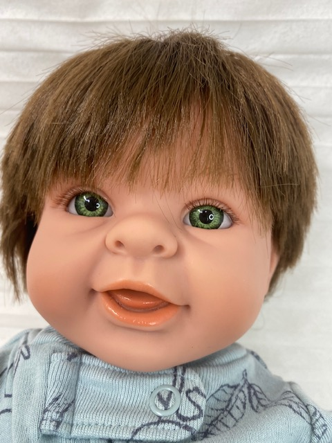 Judy's Doll Shop | Happy Baby Boy - Brown Hair, Green Eyes