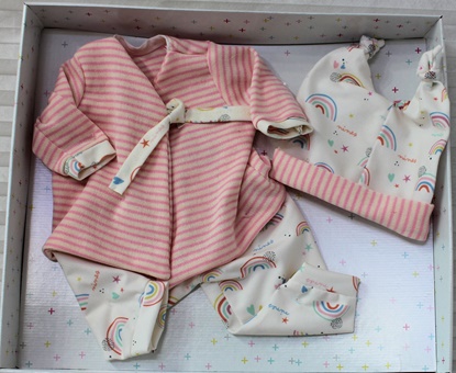 Picture of Nines d Onil - Pink/White Striped Pajama Set - Fits up to 17 inches
