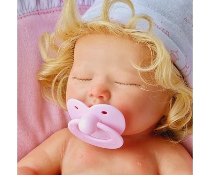 Picture of Silicone Baby Reborn - "Angela" - Real Girl - Closed Eyes