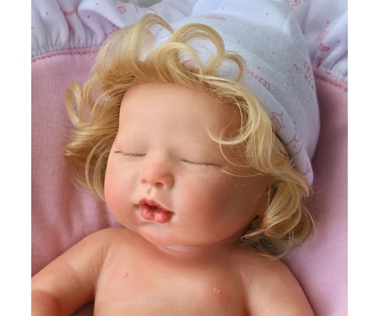 Picture of Silicone Baby Reborn - "Angela" - Real Girl - Closed Eyes
