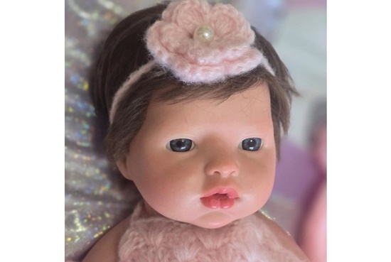 Picture of Silicone Baby Reborn - "Iris" - Real Girl - Brown Hair/Brown Eyes