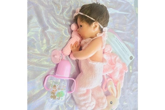 Picture of Silicone Baby Reborn - "Iris" - Real Girl - Brown Hair/Brown Eyes