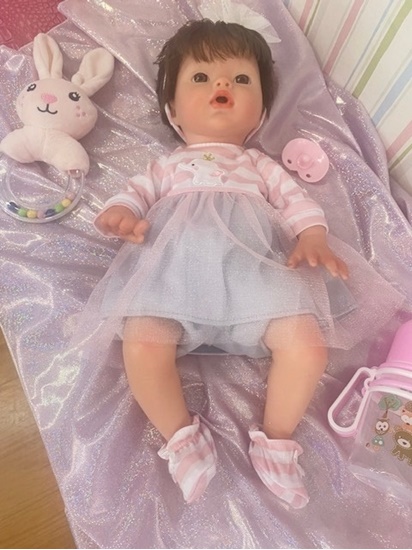 Picture of Silicone Baby Reborn - "Iris" - Real Girl + Extra outfit