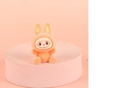 Picture of Flocked Mini Labubu Figurines-Desktop Buddies -Orange